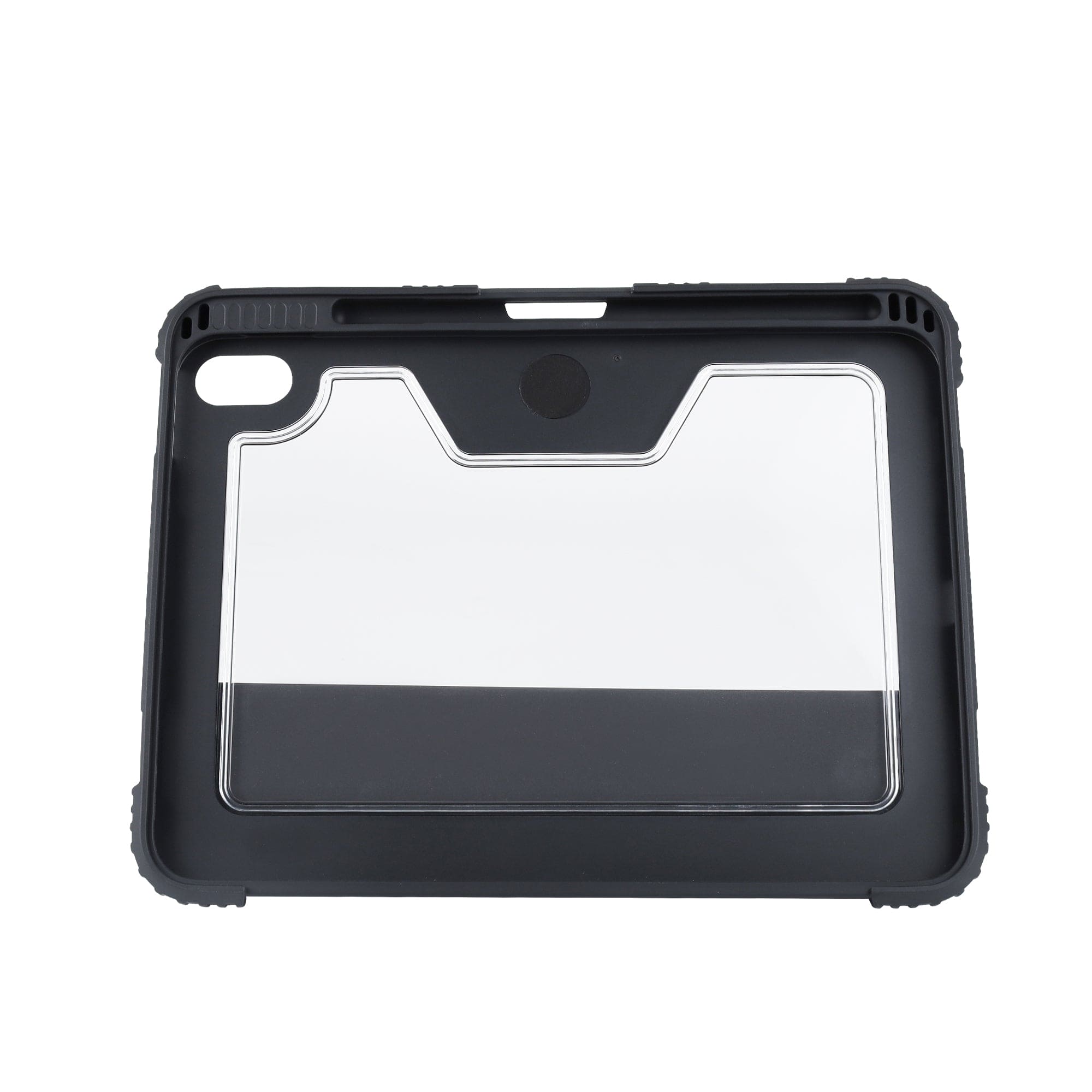 Rugged Case For Apple Ipad 10.9 inches 10th Generation Drop Protection/Anti-Slip/Kids Friendly, Pencil Or Crayon Holder, Clear Transparent Back