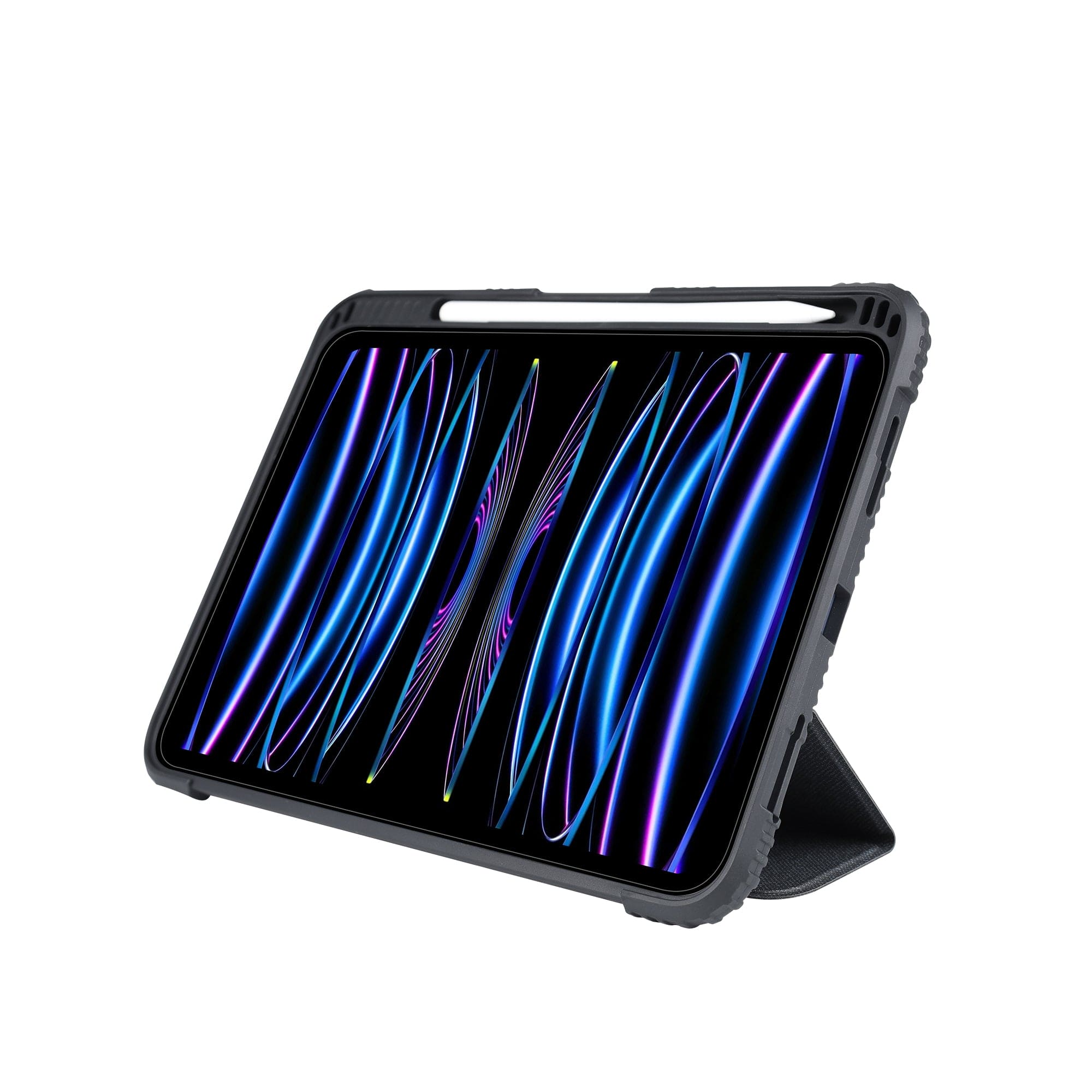 Rugged Case For Apple Ipad 10.9 inches 10th Generation Drop Protection/Anti-Slip/Kids Friendly, Pencil Or Crayon Holder, Clear Transparent Back