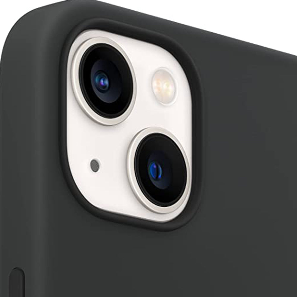 iPhone 14 Plus Silicone Case with Magsafe Shock Absorption Anti Shockproof Ultra-Thin Case Protect Full Coverage Lens – Black