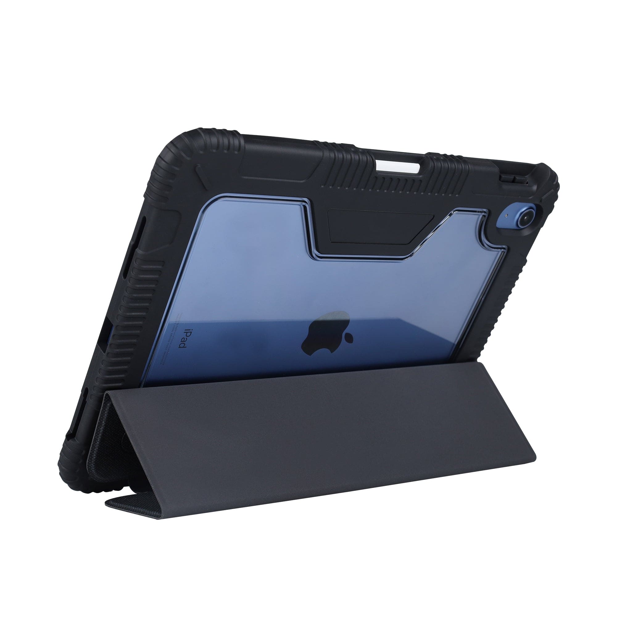Rugged Case For Apple Ipad 10.9 inches 10th Generation Drop Protection/Anti-Slip/Kids Friendly, Pencil Or Crayon Holder, Clear Transparent Back