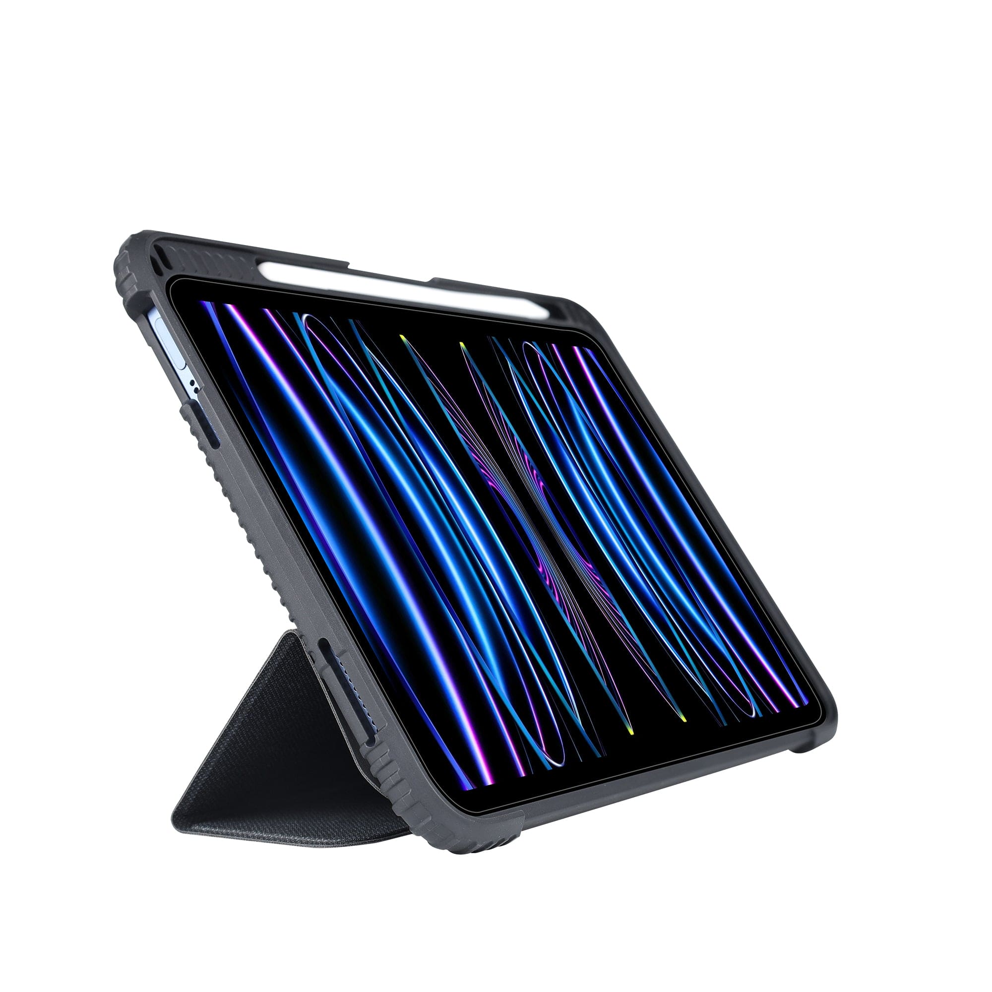 Rugged Case For Apple Ipad 10.9 inches 10th Generation Drop Protection/Anti-Slip/Kids Friendly, Pencil Or Crayon Holder, Clear Transparent Back