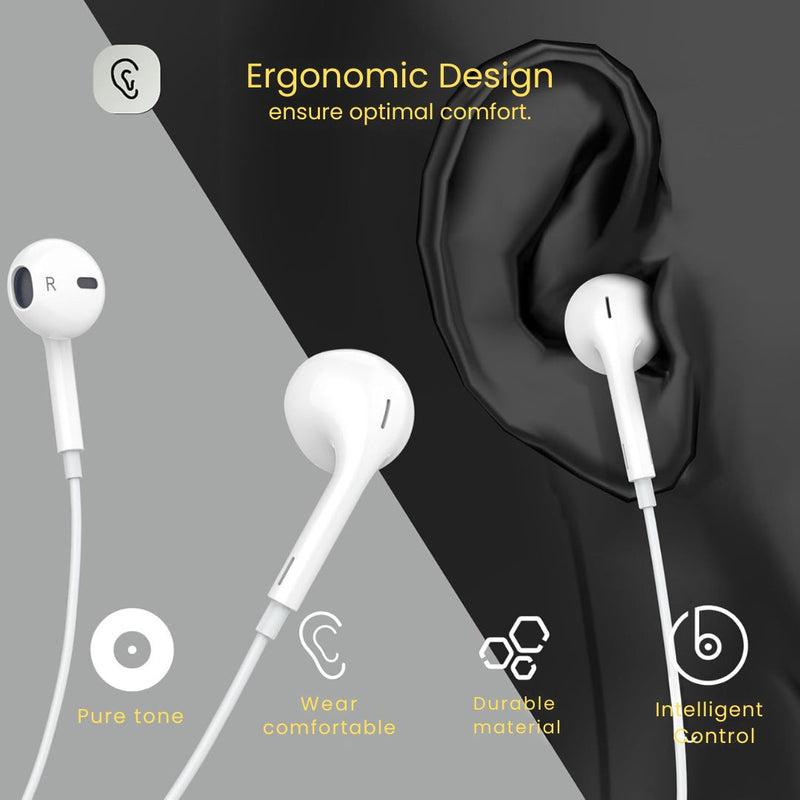Max & Max Wired Stereo Earphone with Lightning Connector