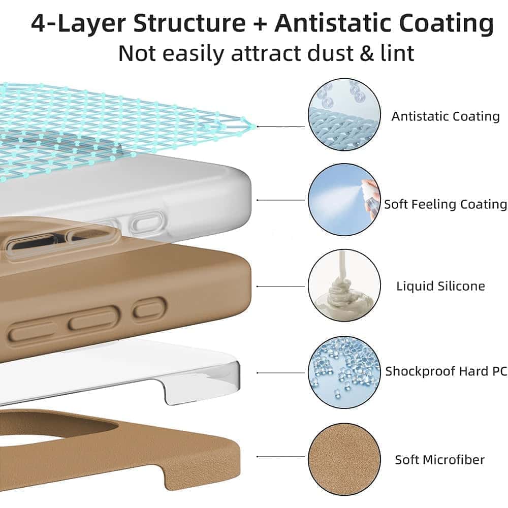 Max & Max iPhone 16 Pro 360 Rotating liquid Silicone Case with Magsafe - Rose Gold