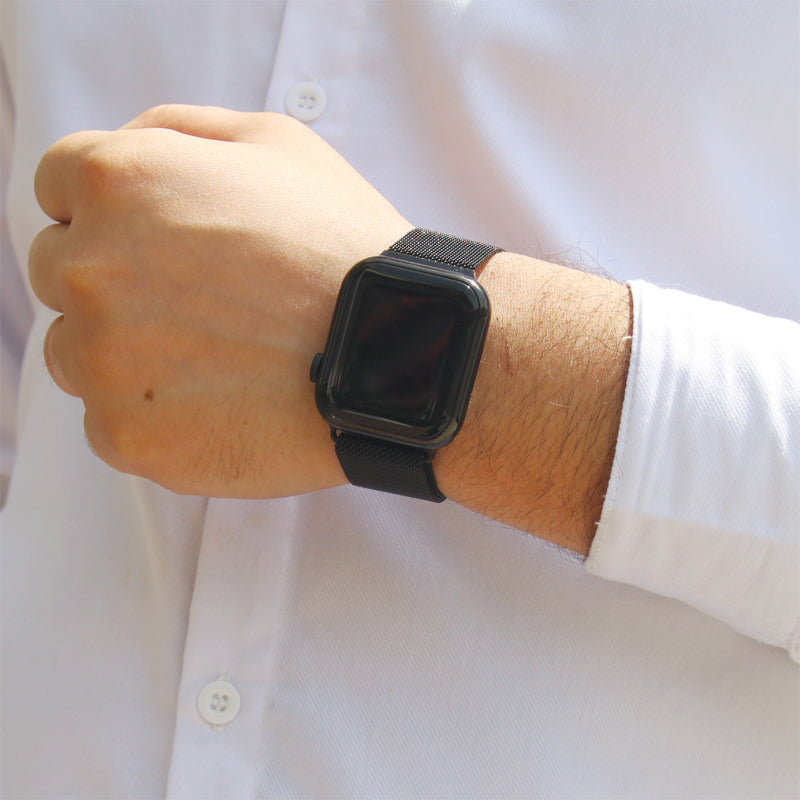 Smart Watch Metal Collection, 1.99-inch Display, Wireless Charging, and Compatible with Android and IOS Apple Devices with 2 Straps Silicon and Metal