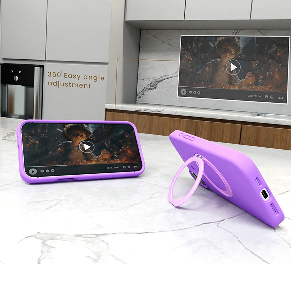 Max & Max iPhone 16 360 Rotating liquid Silicone Case with Magsafe - Pink