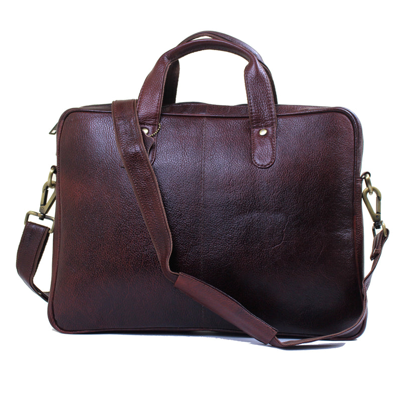 Genuine Real Leather Laptop Bag 16 inches Briefcase Men/Women Handmade Messenger Adjustable Shoulder Bag for Business Office Travel
