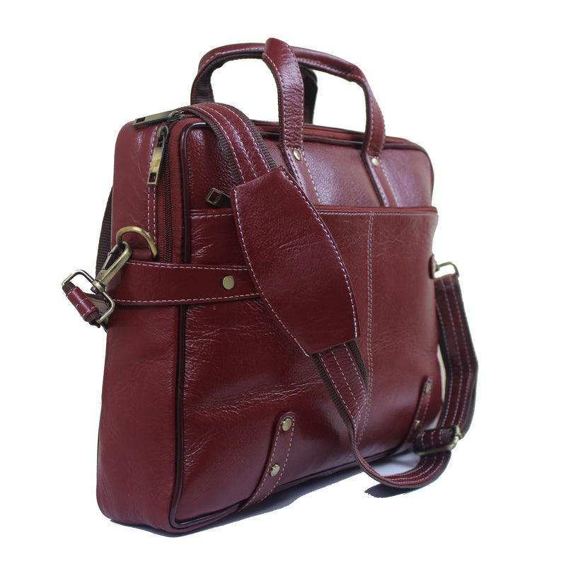 Genuine Real Leather Laptop Bag 16 inches Briefcase Men/Women Handmade Messenger Adjustable Shoulder Bag for Business Office Travel