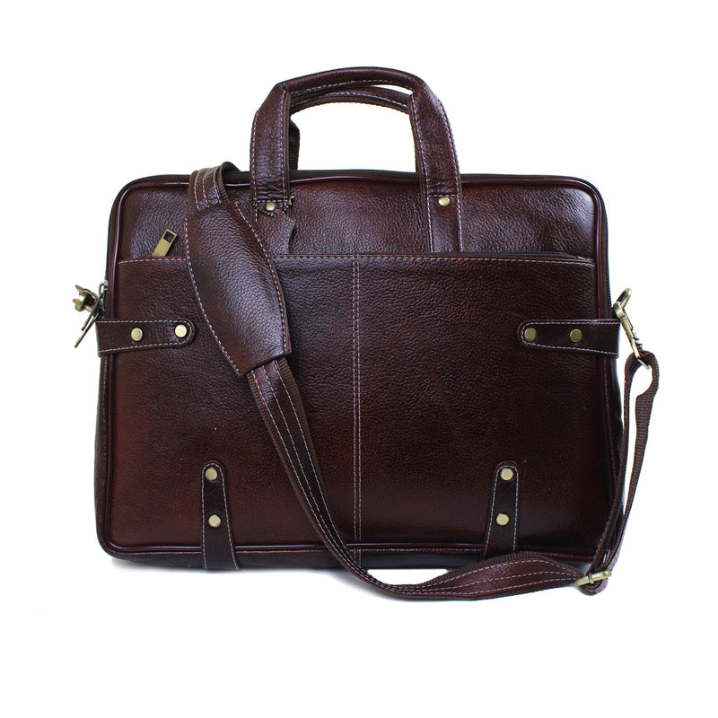 Genuine Real Leather Laptop Bag 16 inches Briefcase Men/Women Handmade Messenger Adjustable Shoulder Bag for Business Office Travel