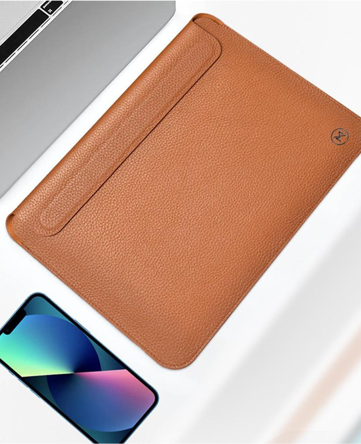 Leather Sleeve for 14 inch Laptop, Ultra Slim Design, Magnetic Closure, Water Resistant