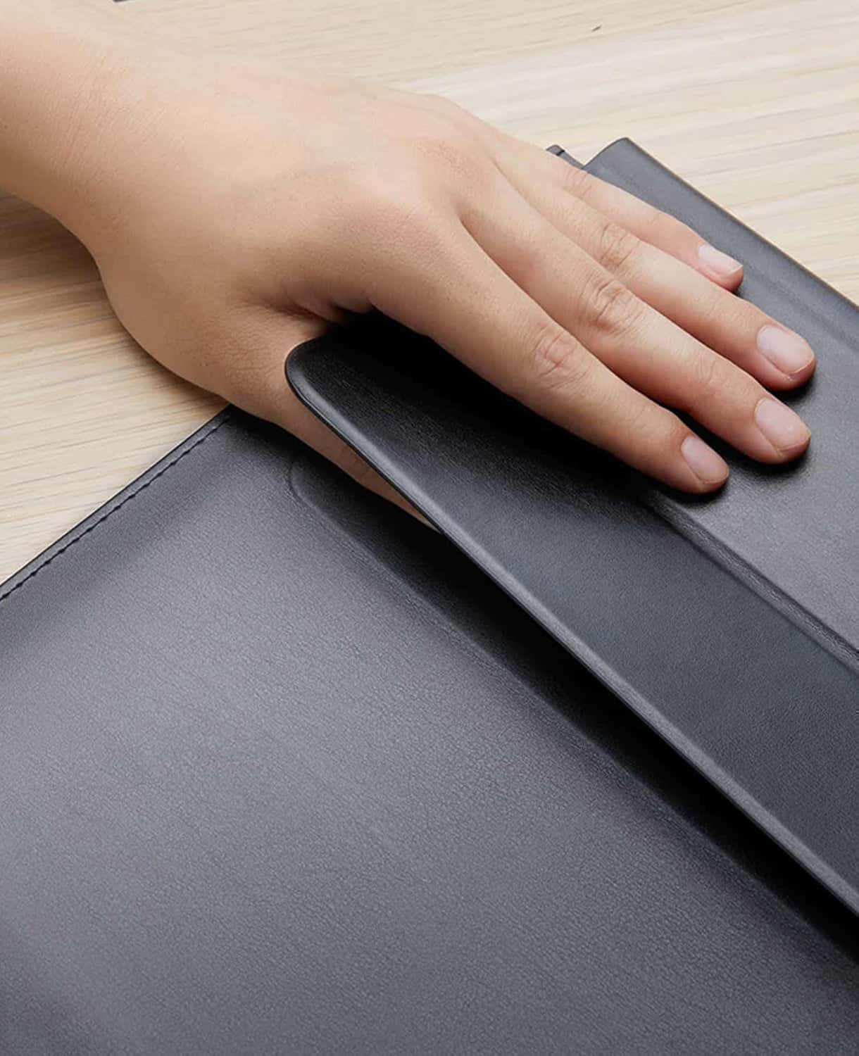 Leather Sleeve for 14 inch Laptop, Ultra Slim Design, Magnetic Closure, Water Resistant