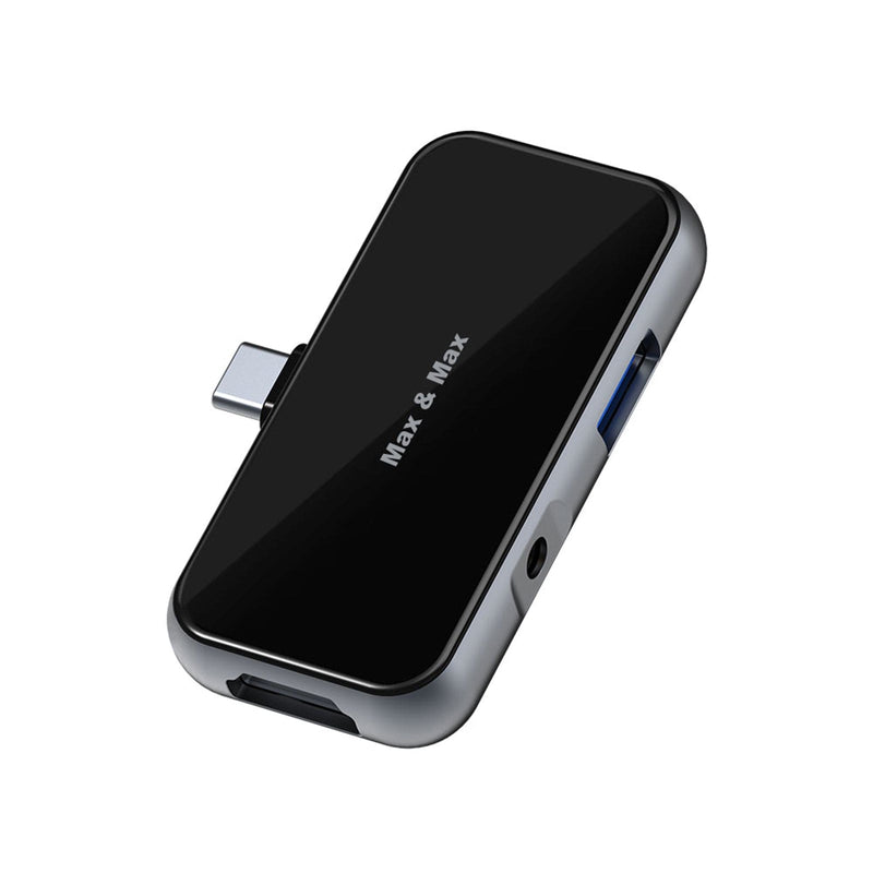 4 in 1 USB Type-C Hub with HDMI 4k supported RJ45 1000 Mbps can connect UM disk, Hard drive, Mouse, Keyboard, Phone, Mac, and OS – Black