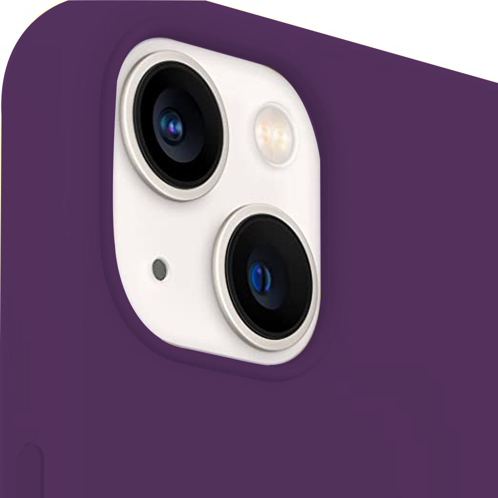 iPhone 14 Plus Silicone Case with Magsafe Shock Absorption Anti Shockproof Ultra-Thin Case Protect Full Coverage Lens - Purple