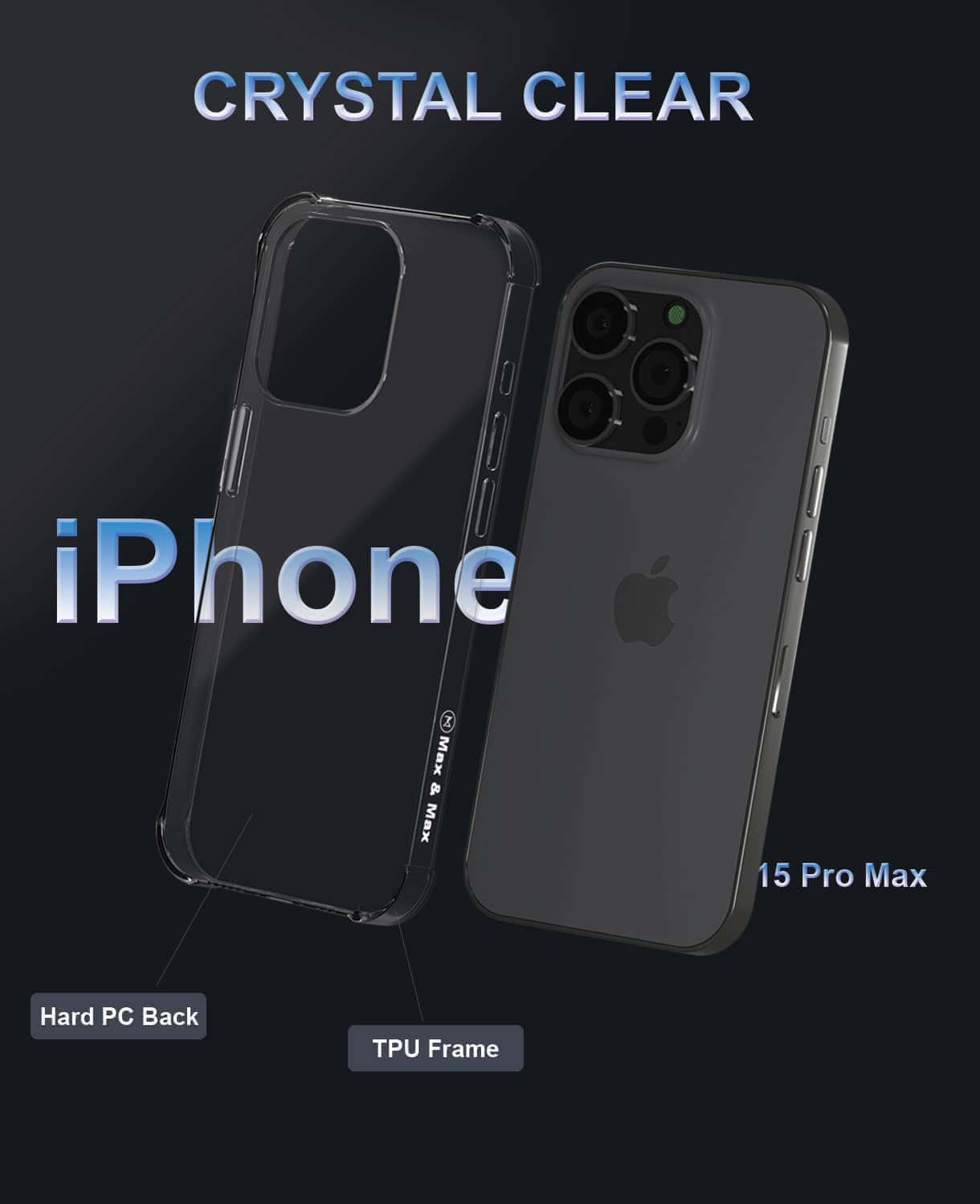 iPhone 15, 15 Pro, 15 Plus, 15 Pro Max Crystal Clear Case, 【Anti-Yellowing】 Anti Scratch, Ultra Slim Transparent Case