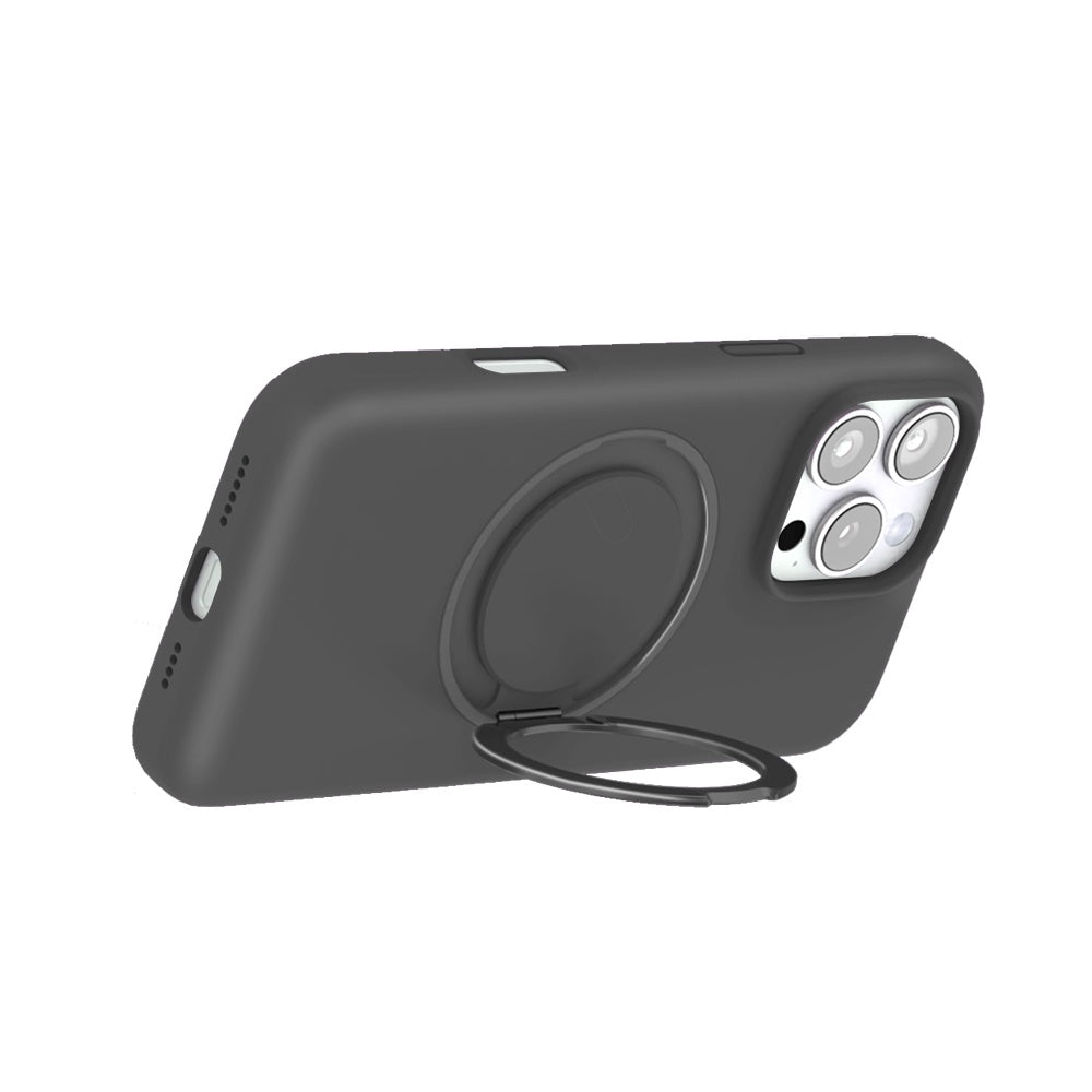 Max & Max iPhone 16 Pro 360 Rotating liquid Silicone Case with Magsafe - Black