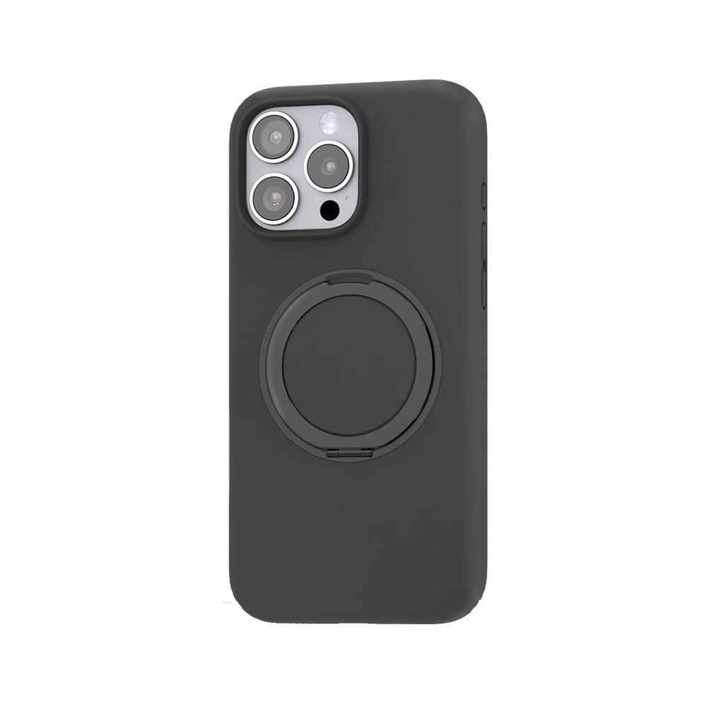 Max & Max iPhone 16 Pro 360 Rotating liquid Silicone Case with Magsafe - Black