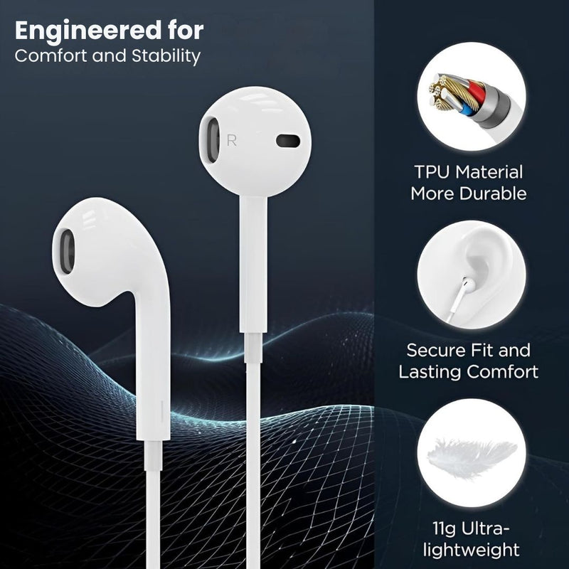 Max & Max Wired Stereo Earphone with Lightning Connector