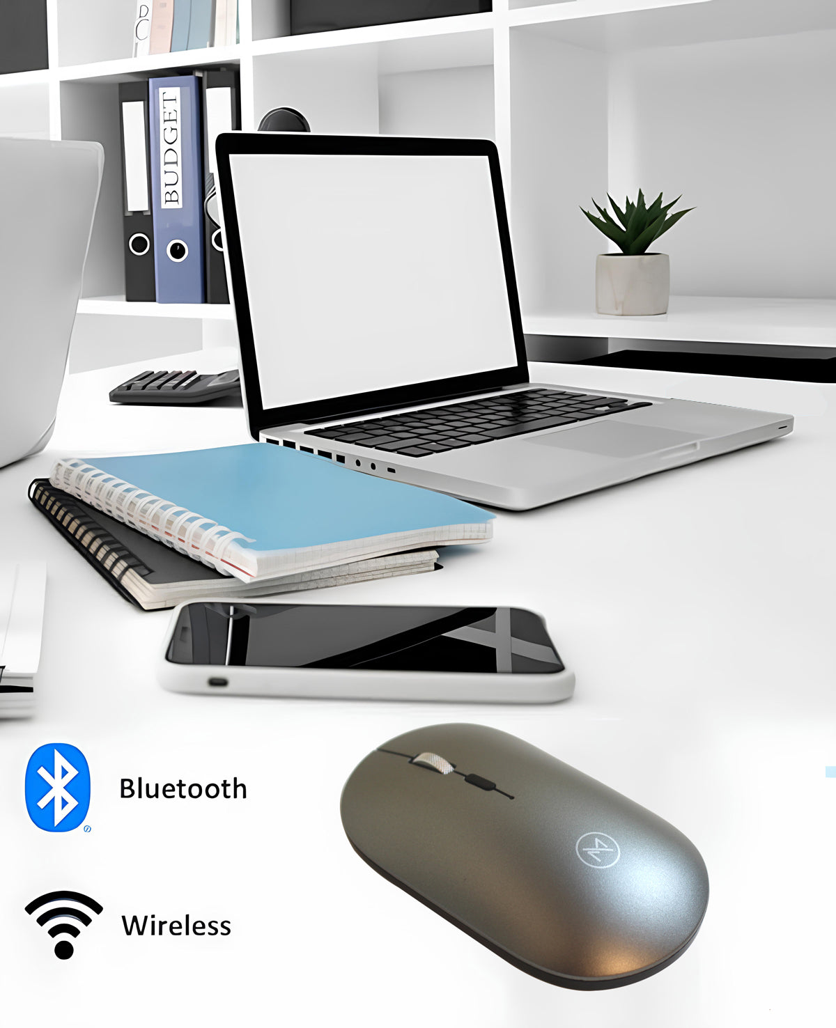 Optical Wireless Gaming Rechargeable Mouse, Adjustable DPI, Triple 2.4G Mode Switching Bluetooth 2, Silent Mouse for PC Laptops Mac iPhone Android
