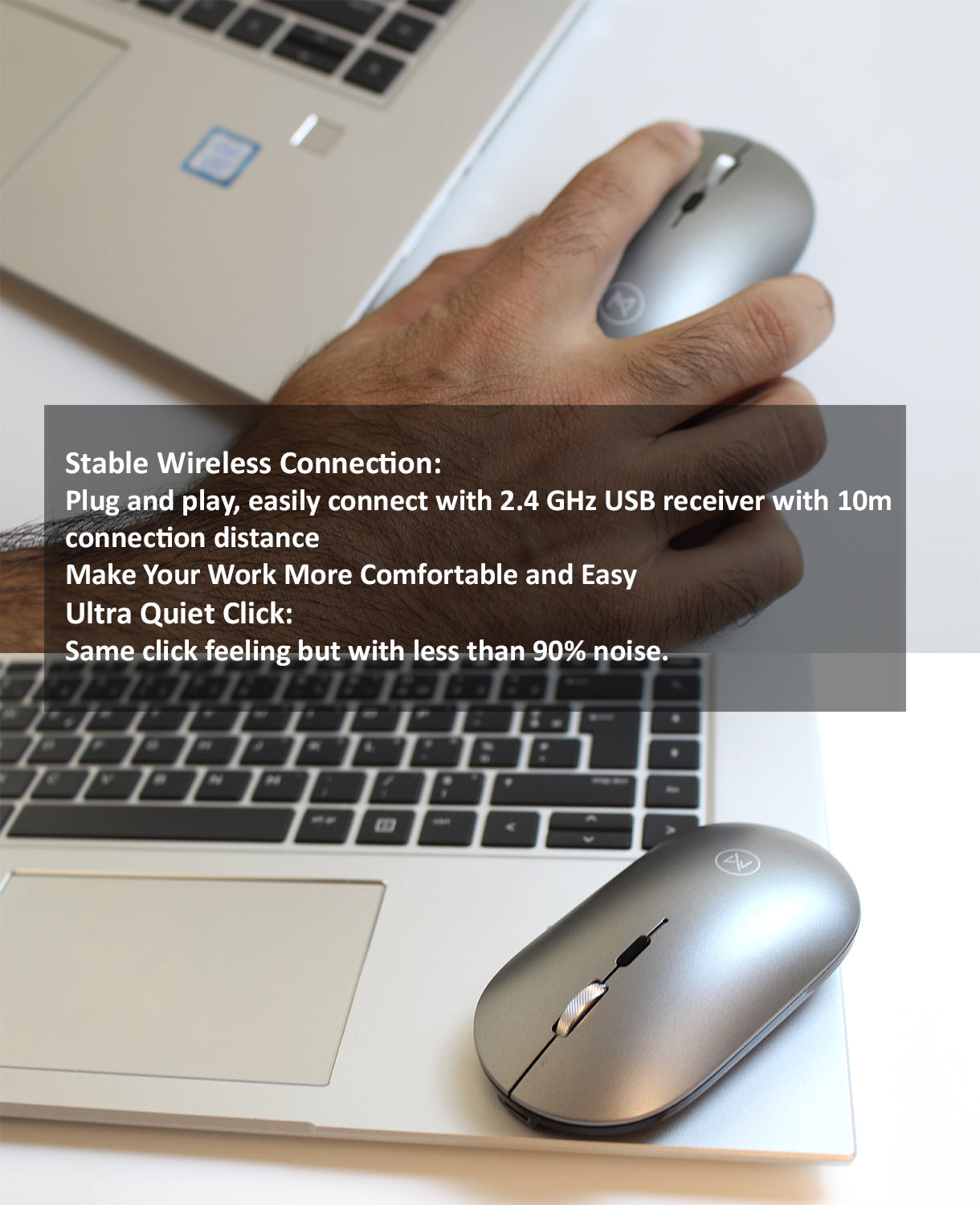 Optical Wireless Gaming Rechargeable Mouse, Adjustable DPI, Triple 2.4G Mode Switching Bluetooth 2, Silent Mouse for PC Laptops Mac iPhone Android