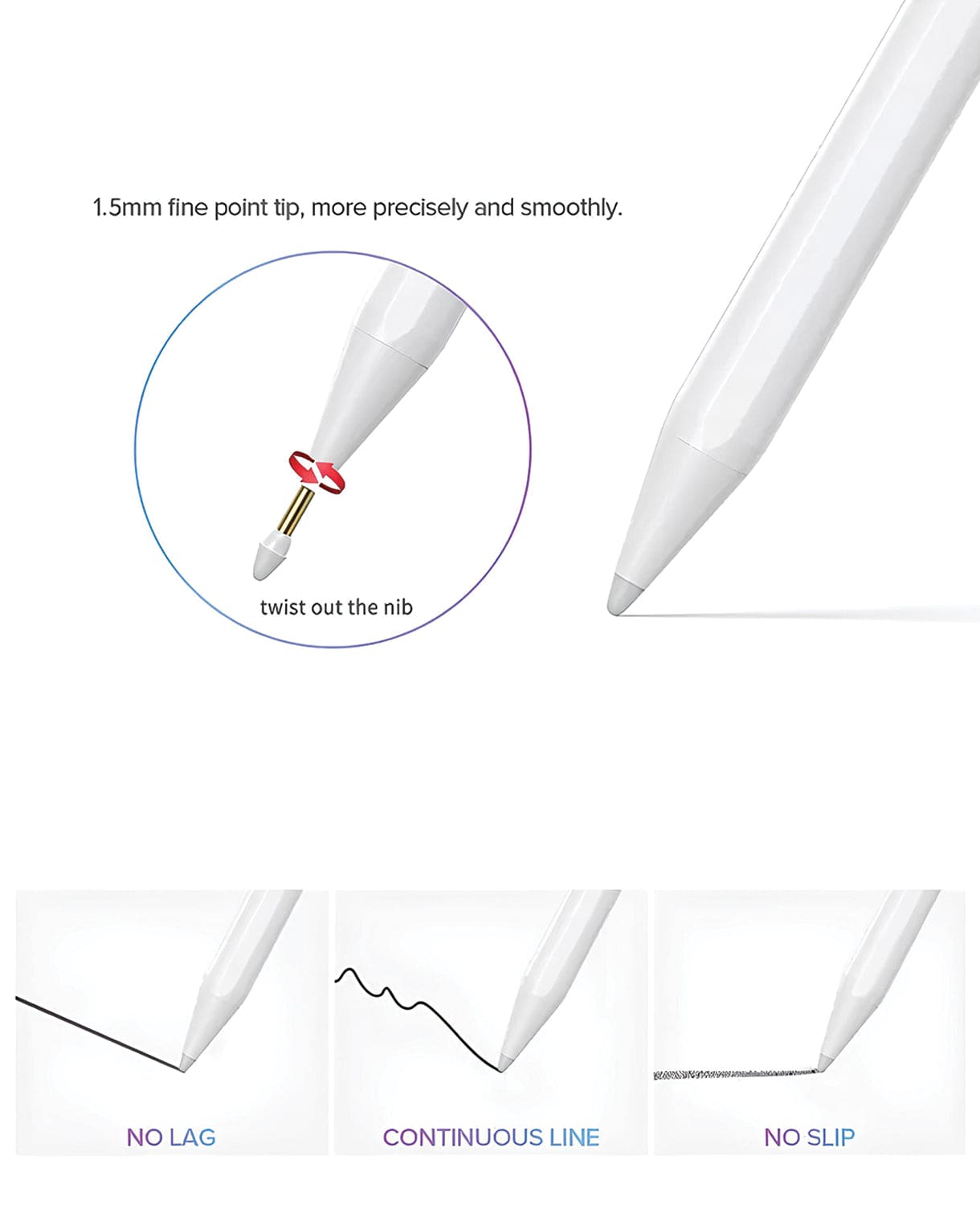 iPad Stylus Pencil Palm rejection Magnetic Compatible with Apple iPad 10th to 6th Gen, iPad Pro 12.9 inch 11 inch iPad Air 5th-3rd iPad Mini 5/6