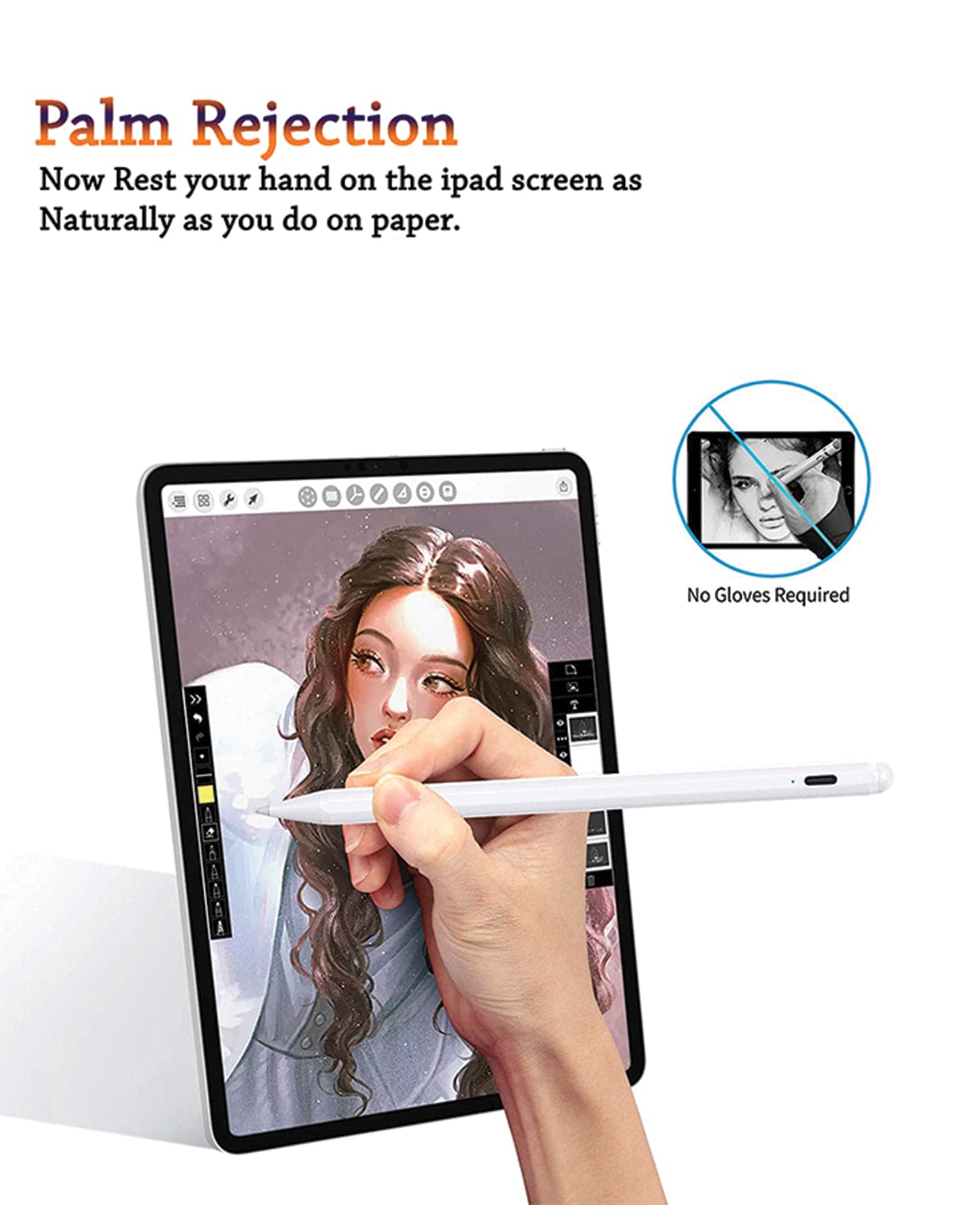iPad Stylus Pencil Palm rejection Magnetic Compatible with Apple iPad 10th to 6th Gen, iPad Pro 12.9 inch 11 inch iPad Air 5th-3rd iPad Mini 5/6