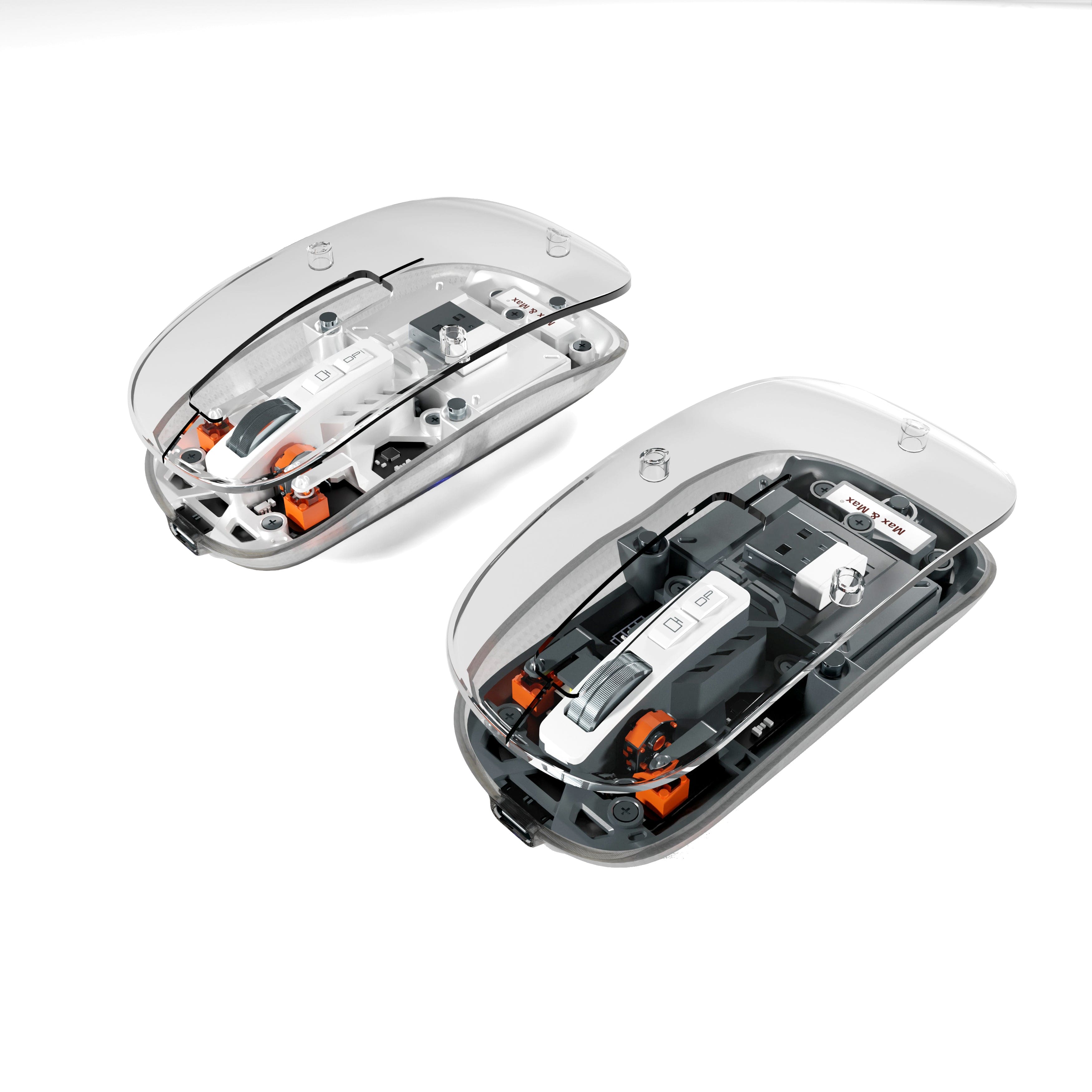 Wireless Crystal Mouse, Gaming Adjustable DPI, Triple 2.4G Mode Switching Bluetooth 2, Rechargeable digital display Silent Mouse for PC Laptops Mac iPhone Android