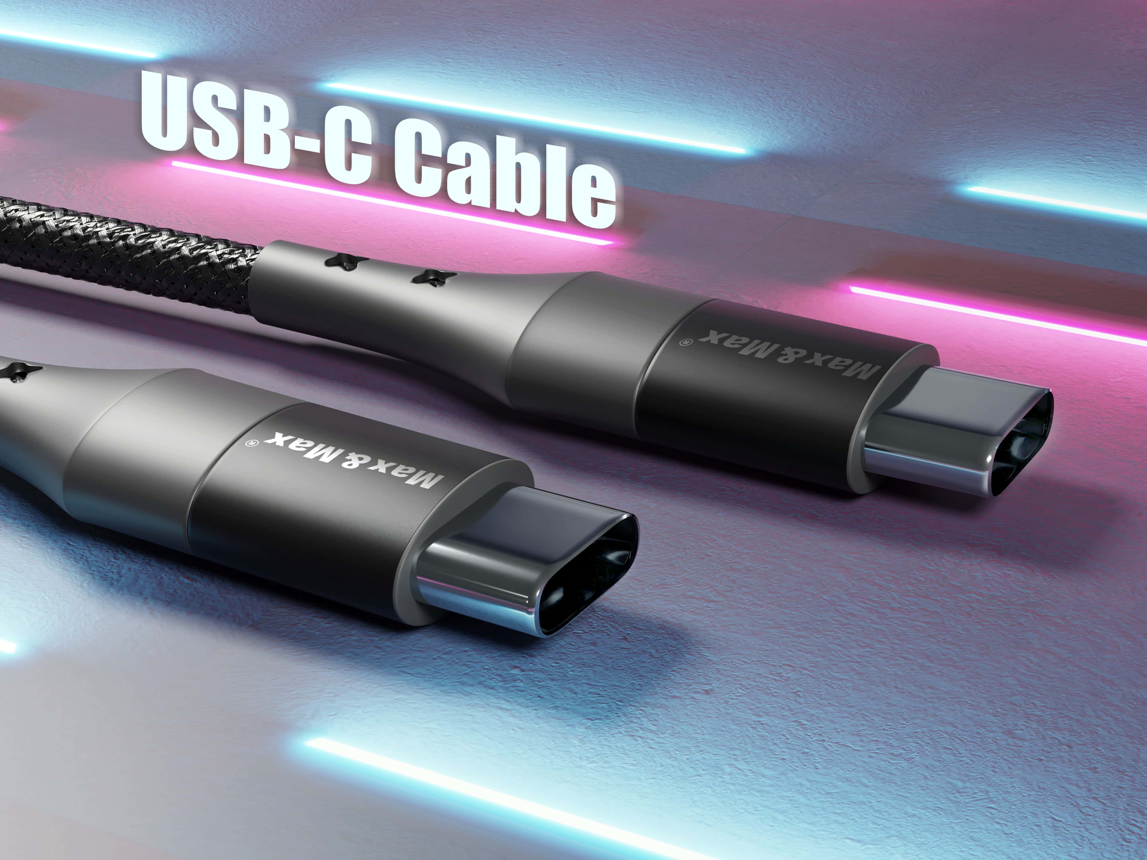 Fast Charging Cable Nylon braided, USB Type-C to C for Samsung Huawei lenovo Android -Black