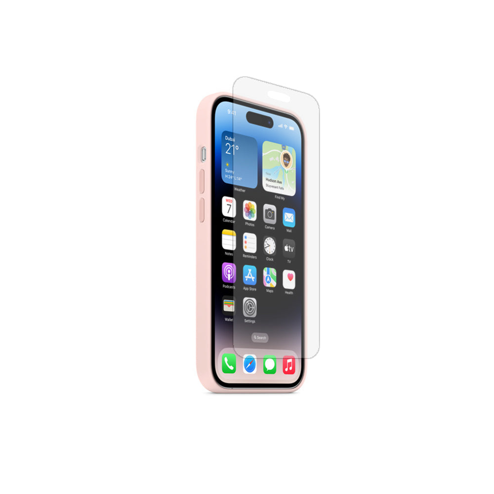 iPhone 14 Silicone Case Pink with Magsafe + Glass